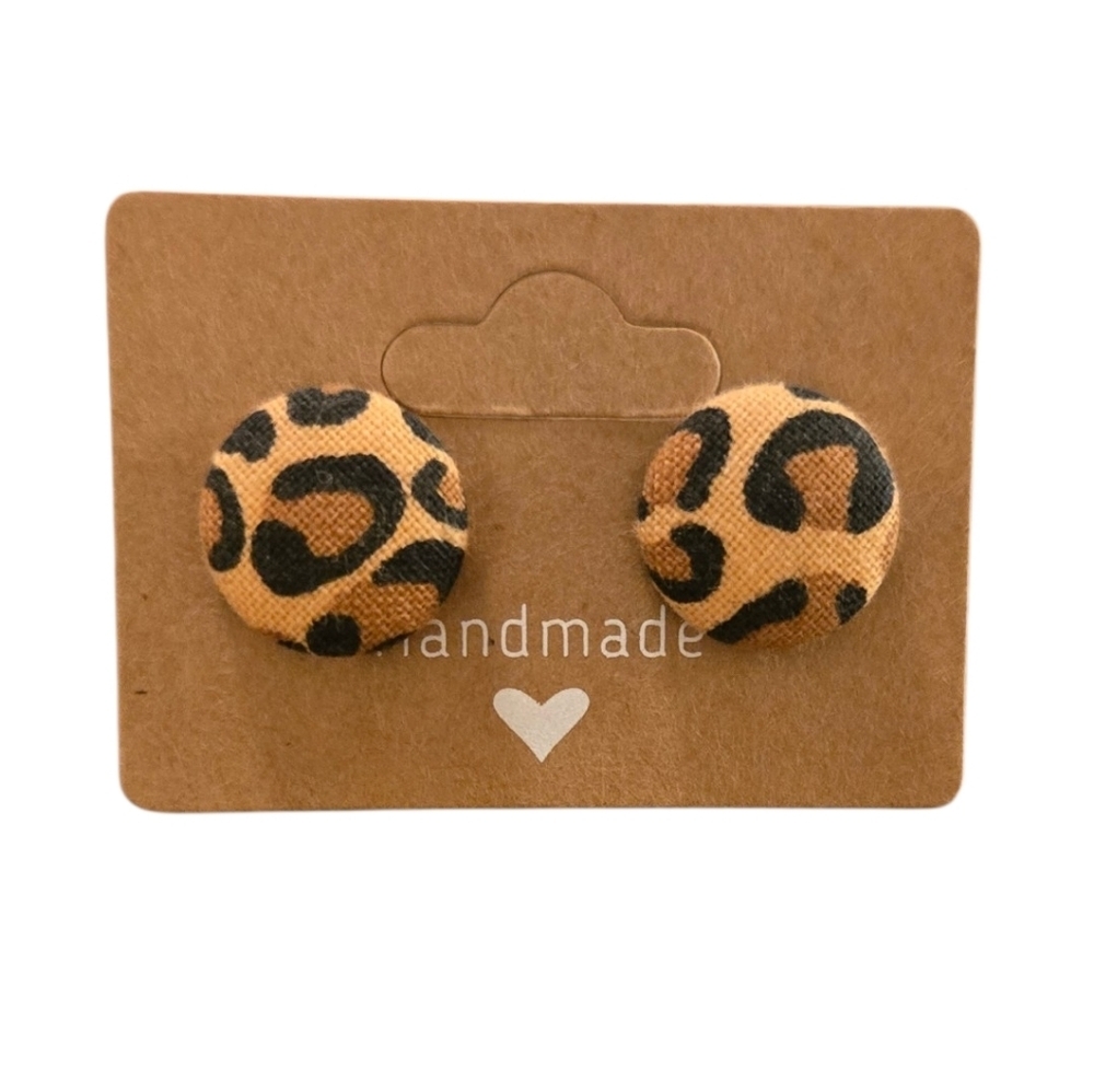 Animal Print Button Earrings